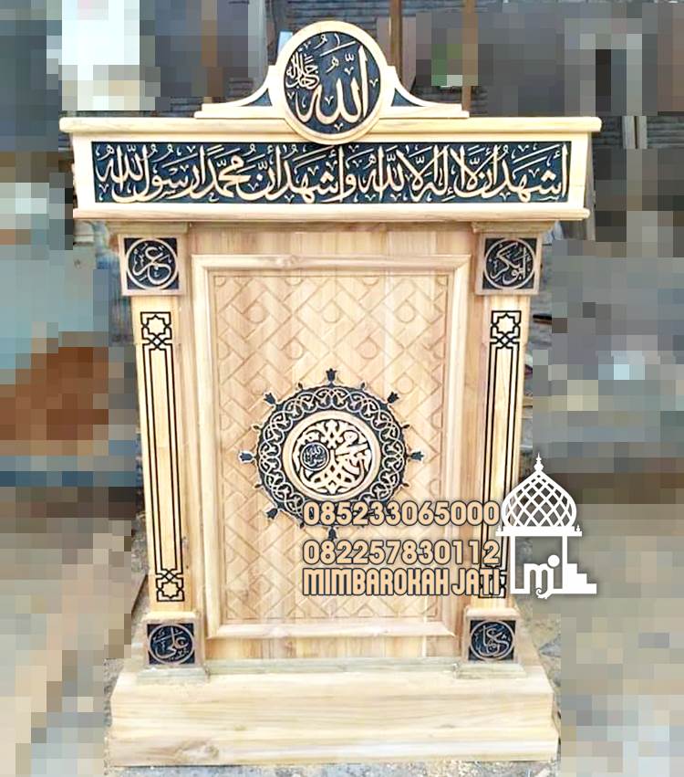 Podium Mimbar Kayu Desain Minimalis Masjid Kecil