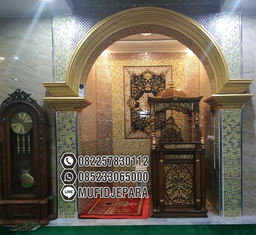 Mimbar Jati Ornamen CNC Masjid Wilayah Mojosari