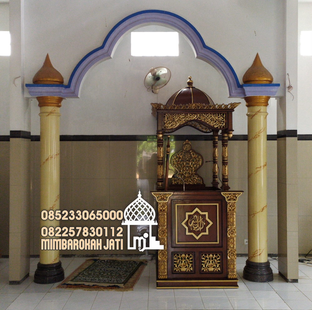 Mimbar Minimalis Ornamen GRC Masjid Wilayah Denpasar