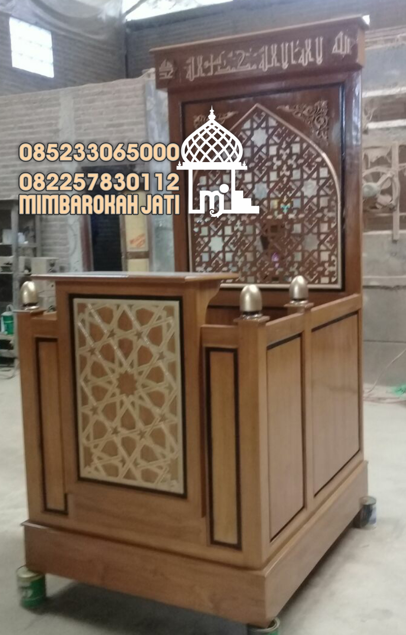 Mimbar Khutbah Masjid Minimalis Kayu Jati Jepara Podium Minimalis Arabic Style